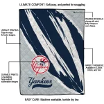 new york yankees stroke art navy white quilt blanket best selling