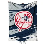 new york yankees wild lines navy white quilt blanket best selling