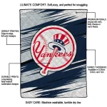 new york yankees wild lines navy white quilt blanket best selling