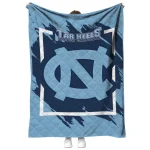 north carolina tar heels block border light blue quilt blanket best selling