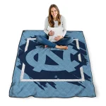 north carolina tar heels block border light blue quilt blanket best selling