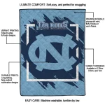 north carolina tar heels block border light blue quilt blanket best selling