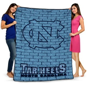 north carolina tar heels brick grid light blue quilt blanket best selling