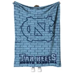 north carolina tar heels brick grid light blue quilt blanket best selling