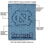 north carolina tar heels brick grid light blue quilt blanket best selling