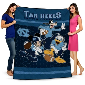 north carolina tar heels disney football light blue quilt blanket best selling