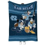 north carolina tar heels disney football light blue quilt blanket best selling