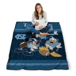 north carolina tar heels disney football light blue quilt blanket best selling