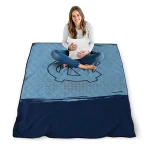north carolina tar heels dot illusion light blue quilt blanket best selling