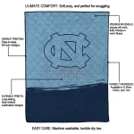 north carolina tar heels dot illusion light blue quilt blanket best selling
