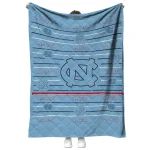 north carolina tar heels handdrawn stripes light blue quilt blanket best selling