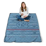north carolina tar heels handdrawn stripes light blue quilt blanket best selling