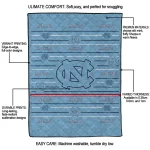 north carolina tar heels handdrawn stripes light blue quilt blanket best selling