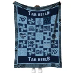 north carolina tar heels helmet heart light blue quilt blanket best selling