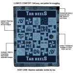 north carolina tar heels helmet heart light blue quilt blanket best selling