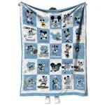 north carolina tar heels mickey mouse motif light blue white quilt blanket best selling