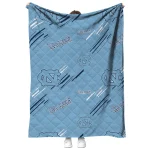 north carolina tar heels sketch lines light blue quilt blanket best selling