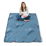 north carolina tar heels sketch lines light blue quilt blanket best selling