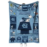 north carolina tar heels snoopy love light blue quilt blanket best selling