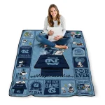 north carolina tar heels snoopy love light blue quilt blanket best selling