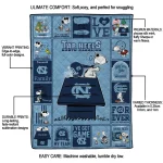 north carolina tar heels snoopy love light blue quilt blanket best selling