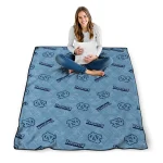 north carolina tar heels solid classic light blue quilt blanket best selling