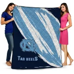 north carolina tar heels stroke art light blue white quilt blanket best selling