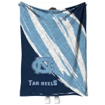 north carolina tar heels stroke art light blue white quilt blanket best selling