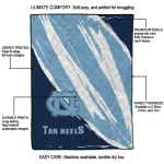 north carolina tar heels stroke art light blue white quilt blanket best selling