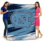 north carolina tar heels wild lines light blue white quilt blanket best selling