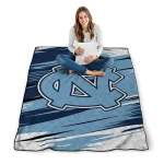 north carolina tar heels wild lines light blue white quilt blanket best selling