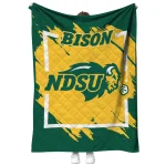north dakota state bison block border green quilt blanket best selling