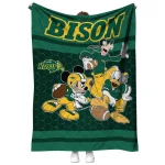 north dakota state bison disney football green quilt blanket best selling