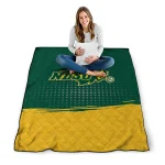 north dakota state bison dot illusion green quilt blanket best selling