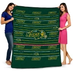 north dakota state bison handdrawn stripes green quilt blanket best selling