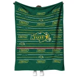 north dakota state bison handdrawn stripes green quilt blanket best selling