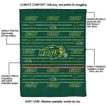 north dakota state bison handdrawn stripes green quilt blanket best selling