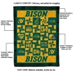 north dakota state bison helmet heart green quilt blanket best selling