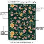 north dakota state bison hibiscus foliage green quilt blanket best selling