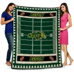 north dakota state bison mickey player green quilt blanket best selling