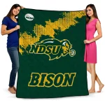 north dakota state bison paint trail green quilt blanket best selling