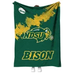north dakota state bison paint trail green quilt blanket best selling