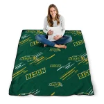 north dakota state bison sketch lines green quilt blanket best selling