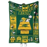 north dakota state bison snoopy love green quilt blanket best selling
