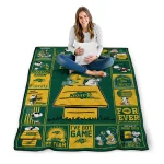 north dakota state bison snoopy love green quilt blanket best selling
