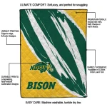 north dakota state bison stroke art green white quilt blanket best selling