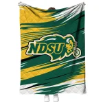 north dakota state bison wild lines green white quilt blanket best selling
