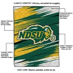 north dakota state bison wild lines green white quilt blanket best selling