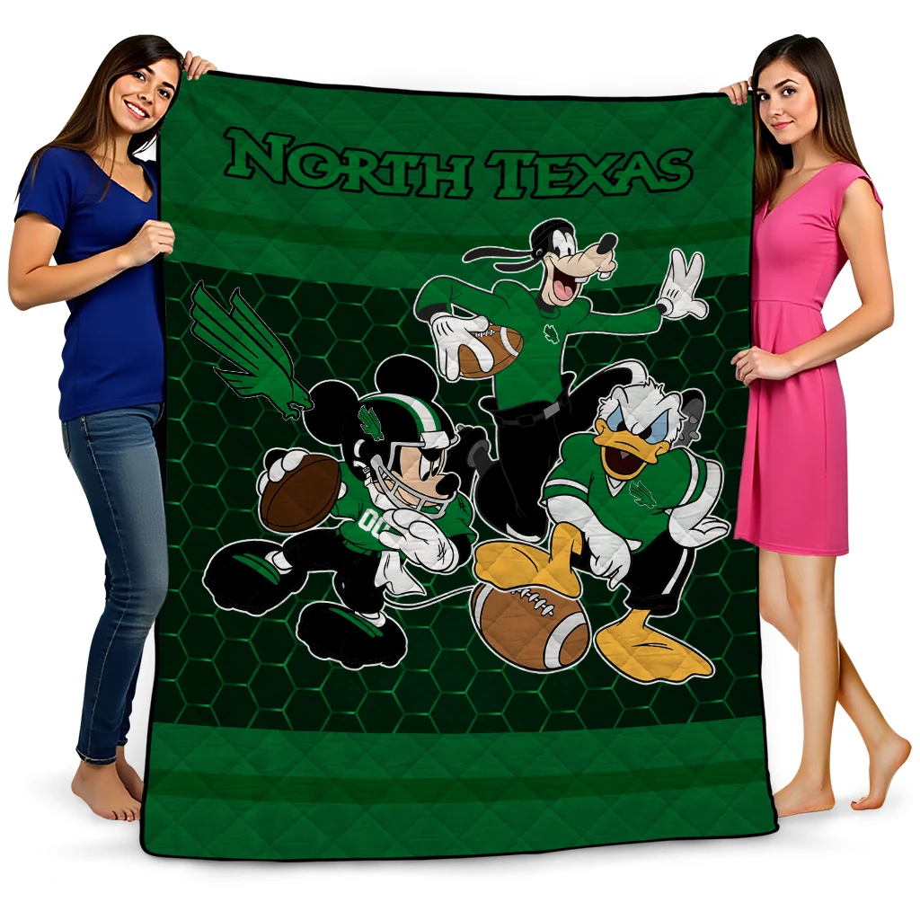 north texas mean green disney football green quilt blanket best selling north texas mean green disney football green quilt blanket best selling