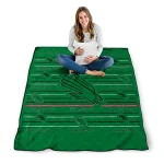 north texas mean green handdrawn stripes green quilt blanket best selling